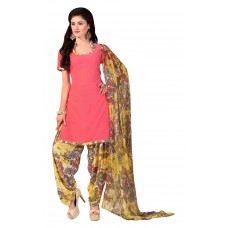 Triveni Lovely Peach Colored Printed Polyester Salwar Kameez